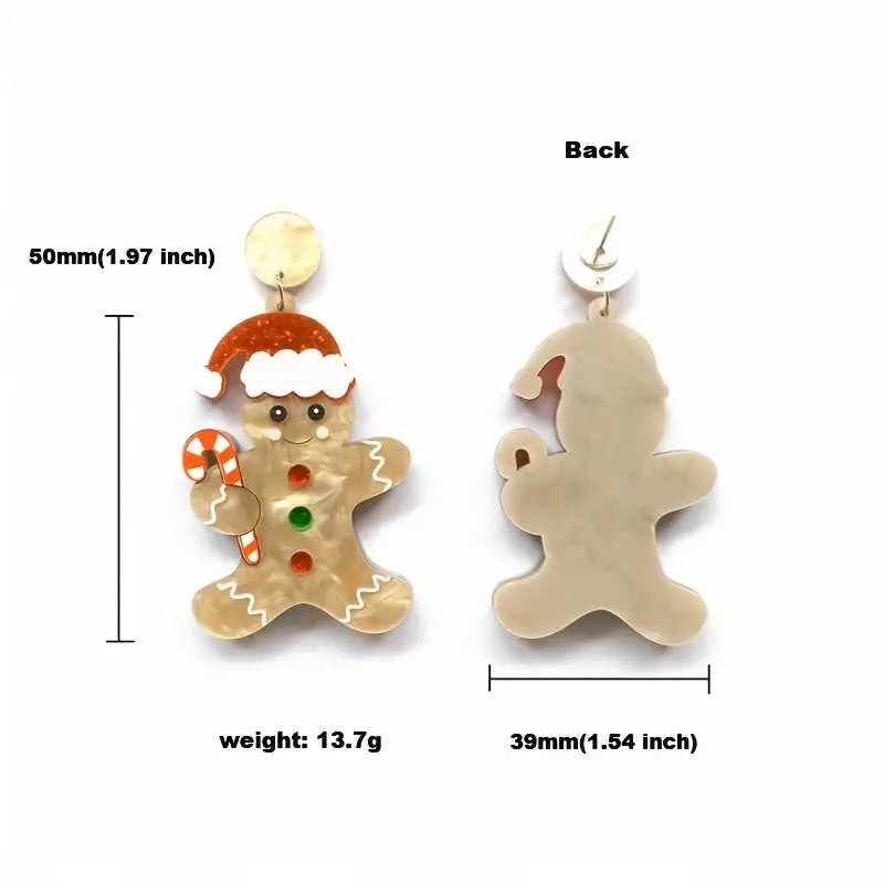 Wholesale Acrylic Earrings Cartoon Christmas  Earrings