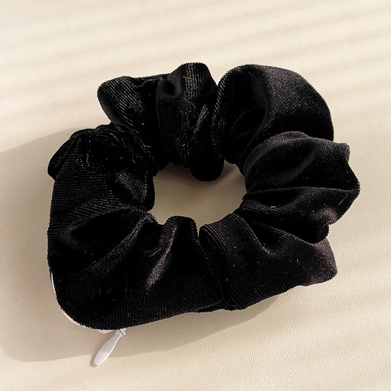 Wholesale Velvet Creative Zipper Pig Intestine Pleated Ponytail Head Rope