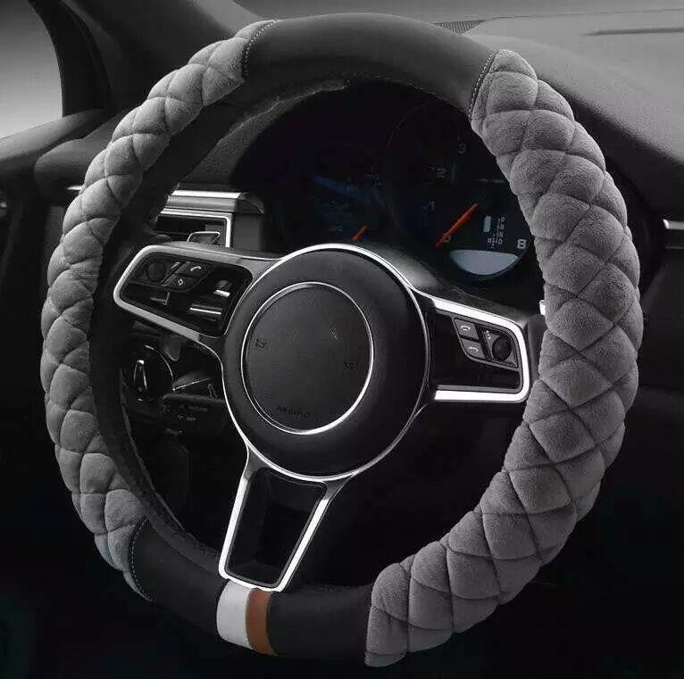 Wholesale Car Winter Crystal Plush Round Handlebar Cover