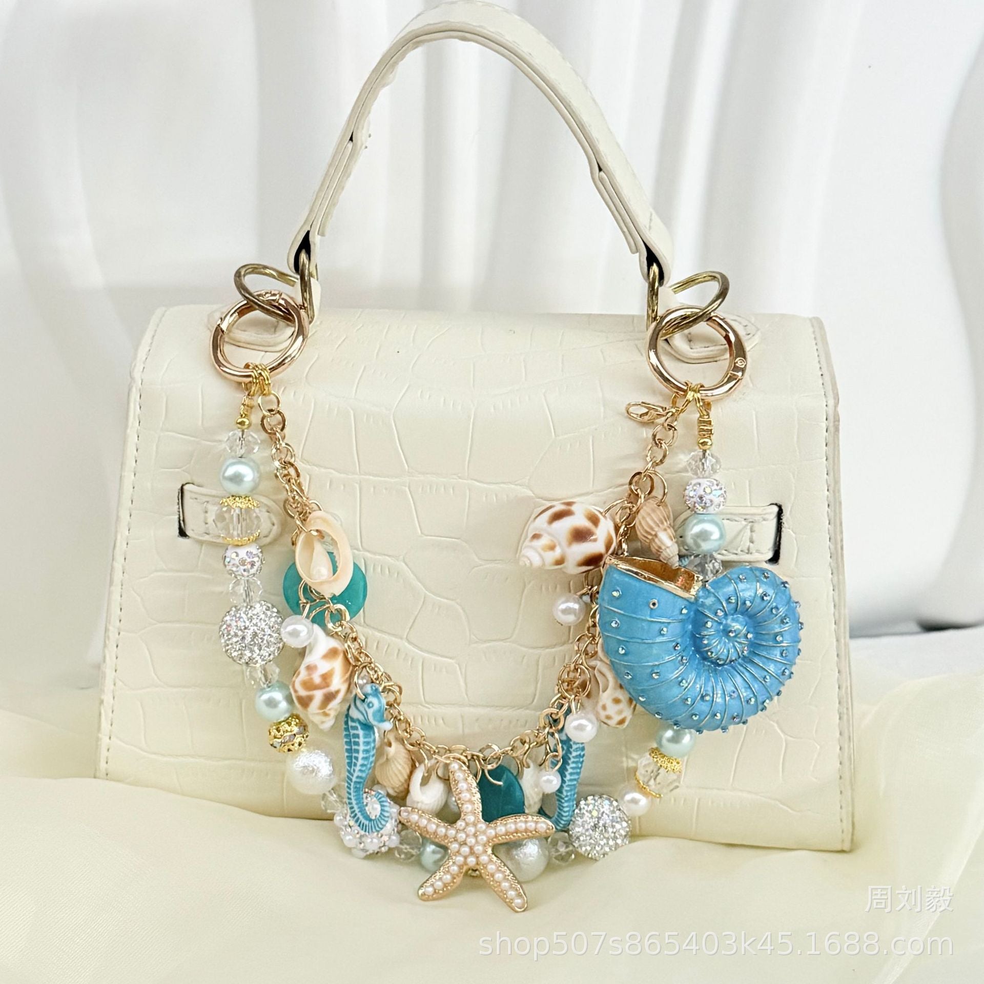Wholesale Summer Ocean Series Pearl and Seashell Phone Charm