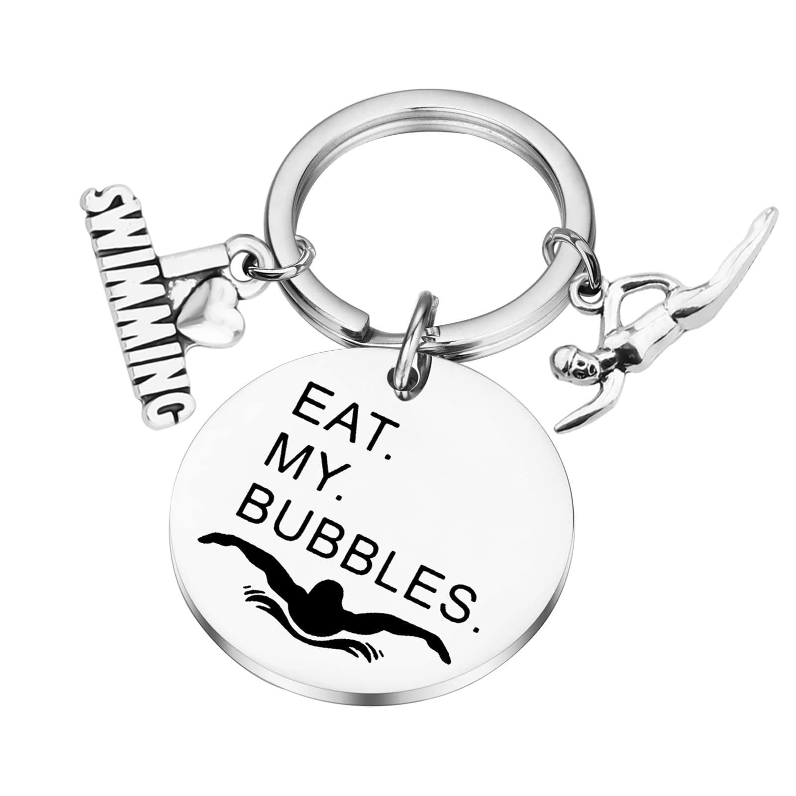 Wholesale Swimming Stainless Steel Keychain Backpack Pendant