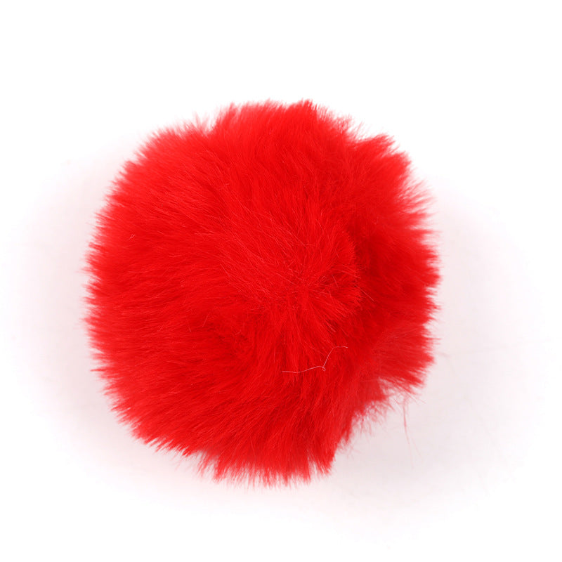 Wholesale 4cm 5pcs Fur Ball Color Faux Plush Pendant DIY Keychain