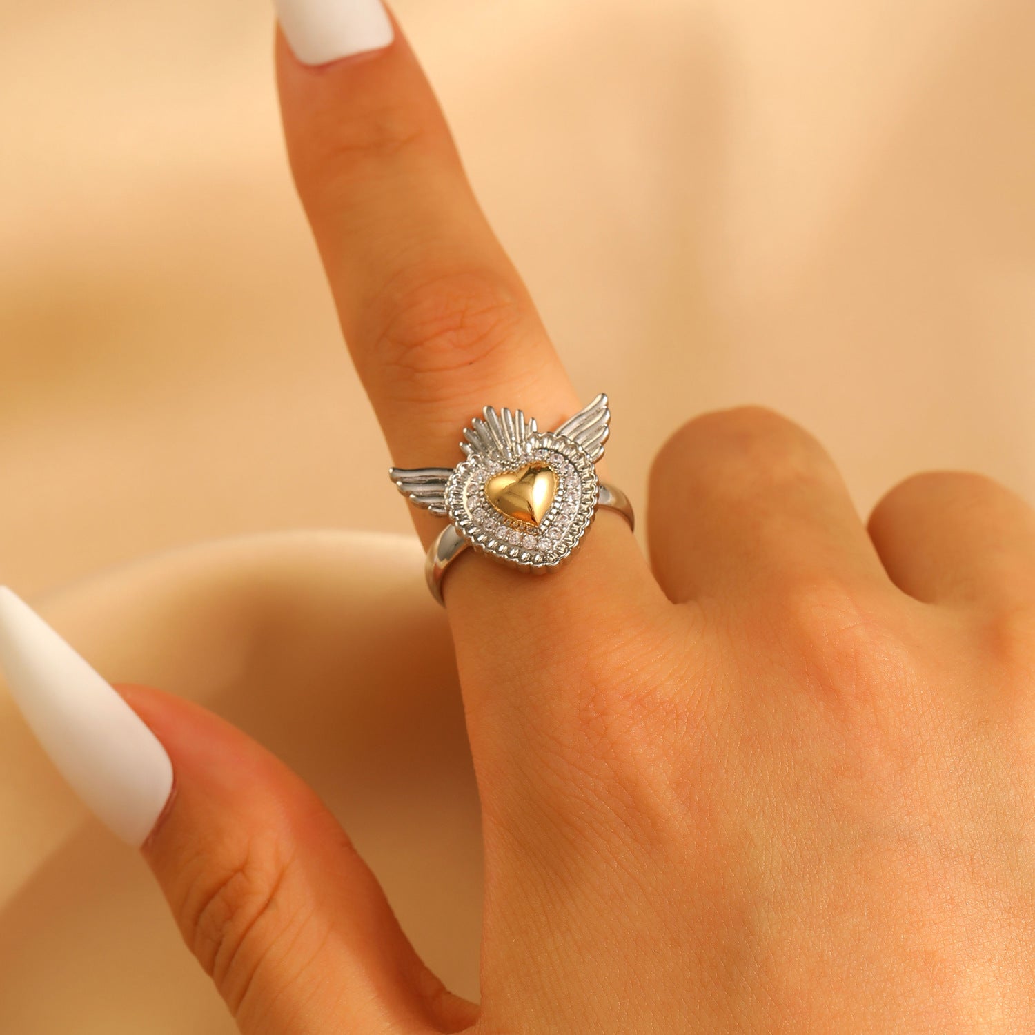 Wholesale Silver Multiple Sacred Heart Love Necklace