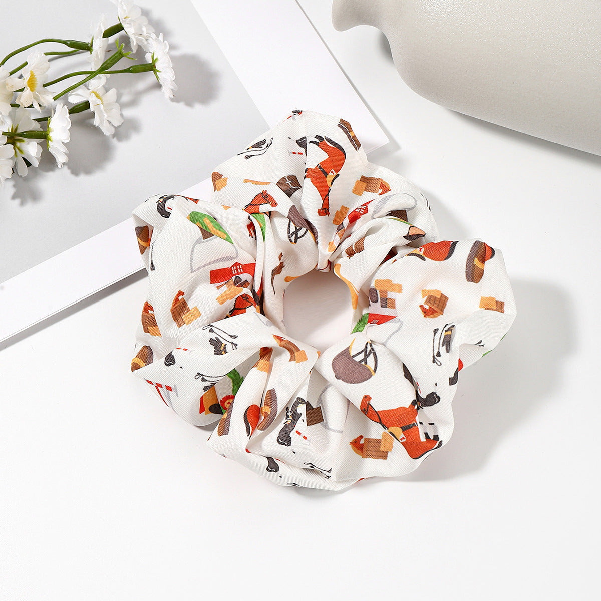 Wholesale Fabric Kentucky Derby Scrunchie Floral Scrunchie