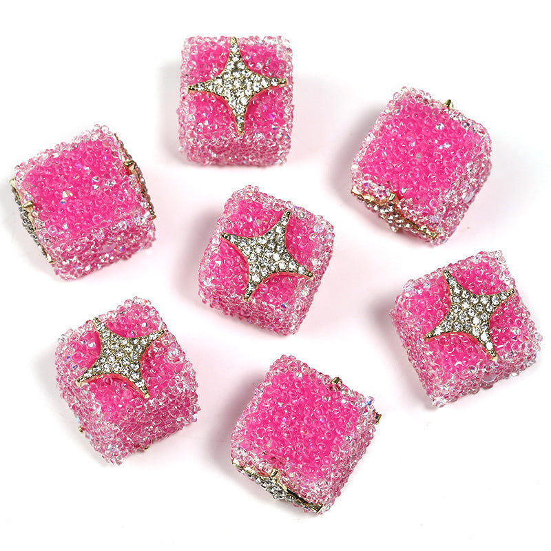 Wholesale  5pcs Colorful soft candy double-sided heart bow Acrylic Beads