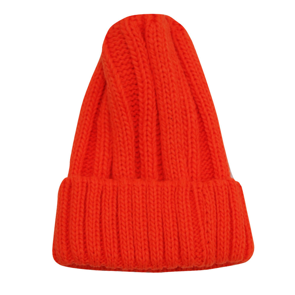 Wholesale Acrylic Solid Color Warm Knitted Hat