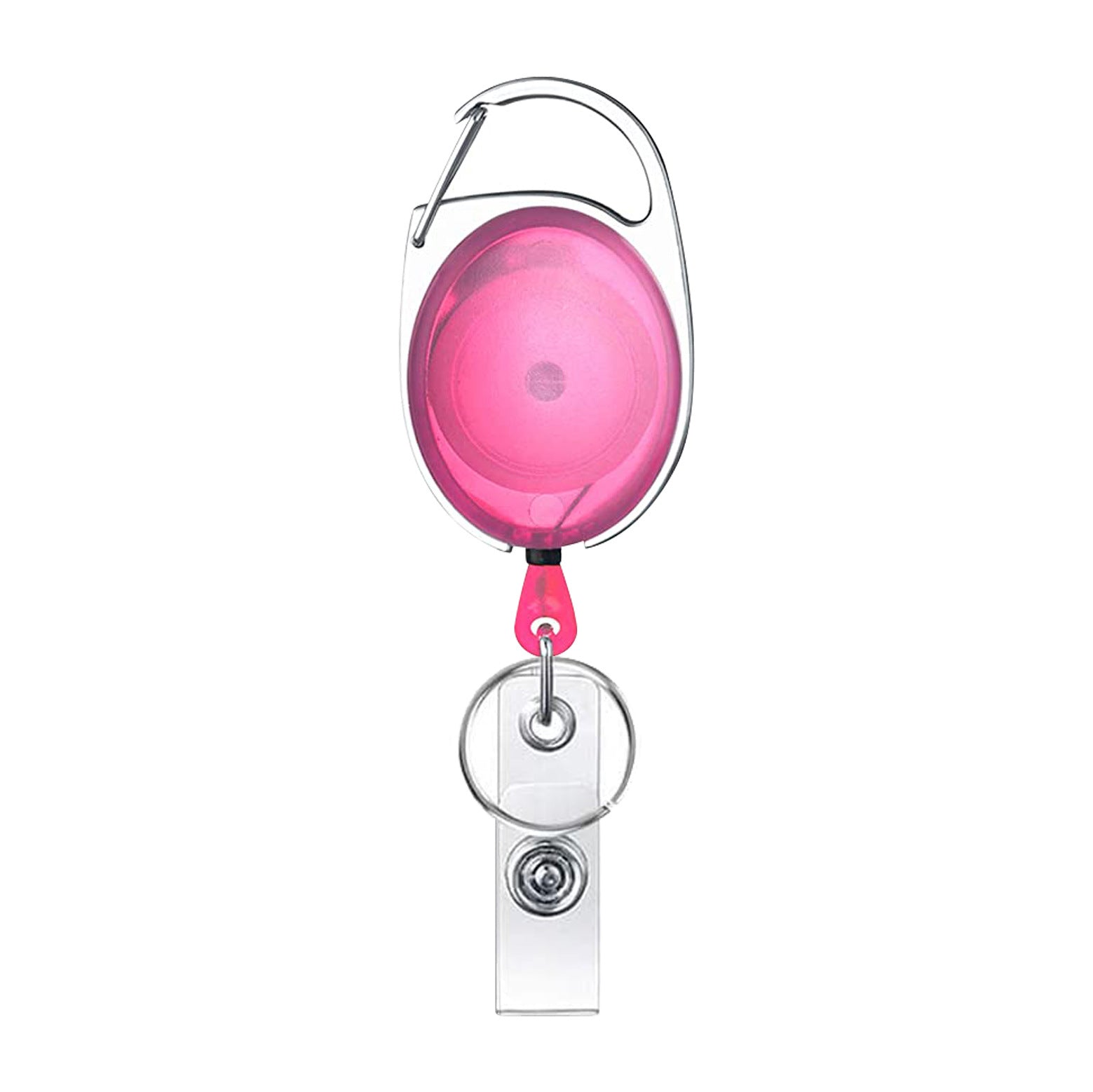 Wholesale Transparent Colorful Oval Zinc Alloy Retractable Keychain