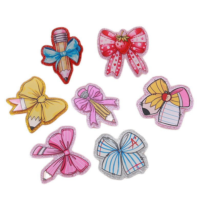 Wholesale 10pcs Cartoon Bow DIY Acrylic Flatback