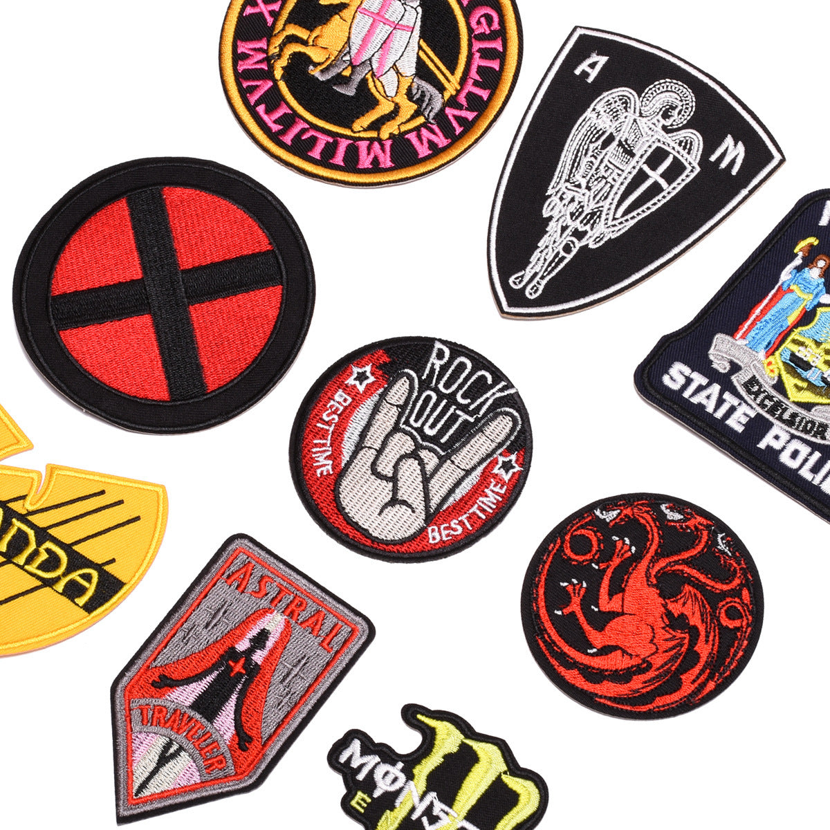 Wholesale Embroidered Twill Patch Clothing Accessory Fashion Applique Badge For Jeans DIY Craft Supply
