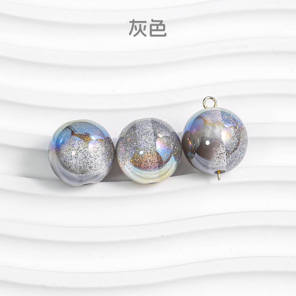 Wholesale 30pcs High Quality Through Hole Round Beads with Starry Sky DIY Beads