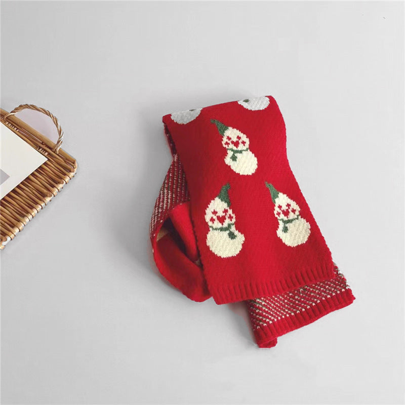 Wholesale Autumn and Winter Children's Christmas Knitted Scarf