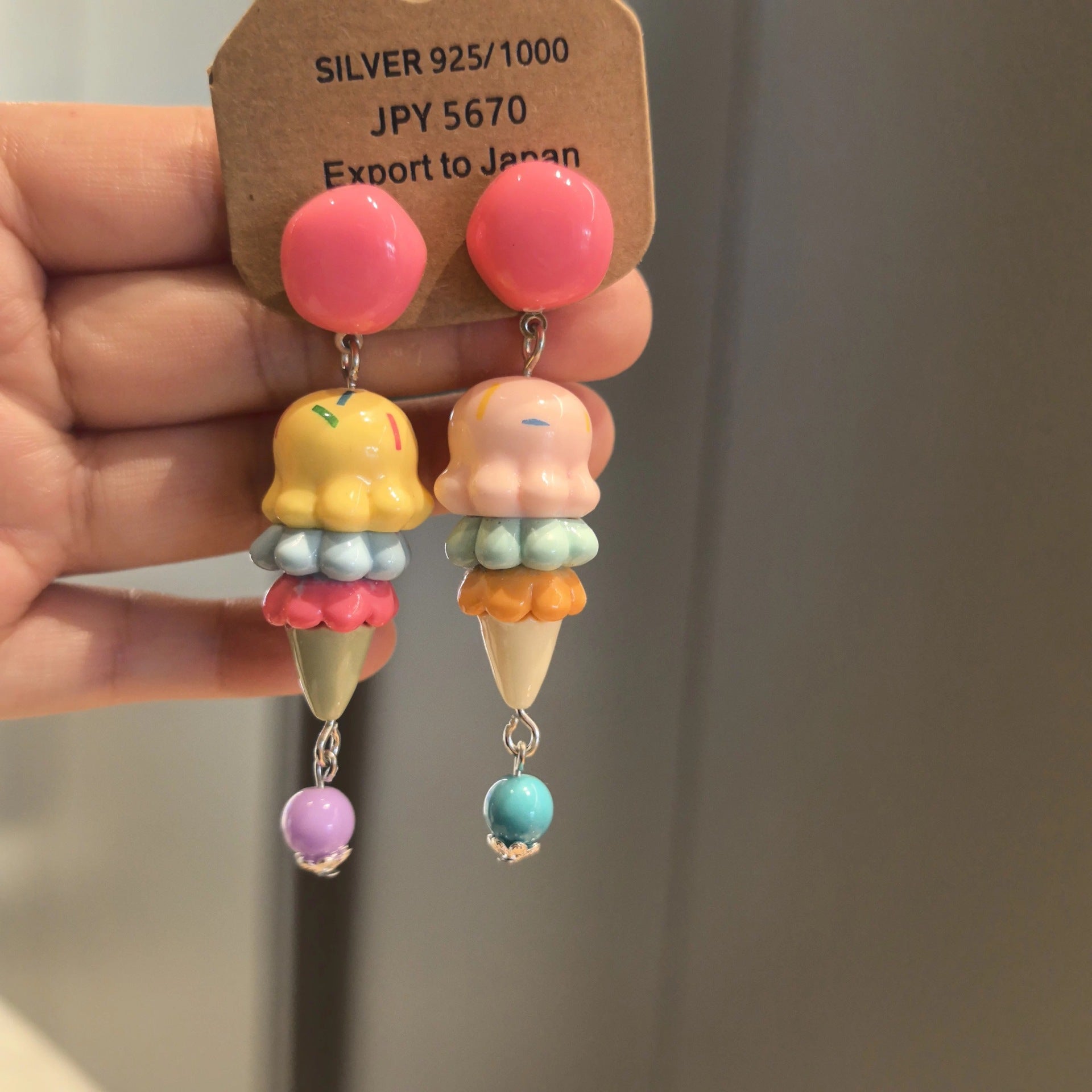 Wholesale Colorful Macaron 925 Silver Needle Earrings