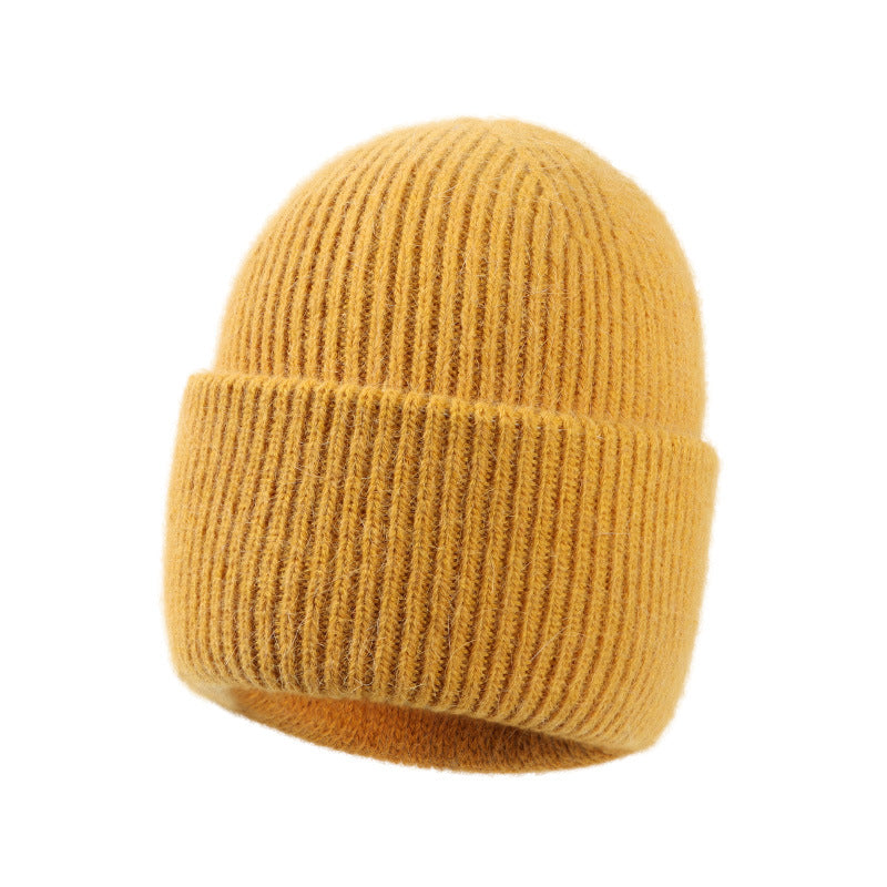 Wholesale Winter Angora Long Rabbit Fur Knitted Beanie