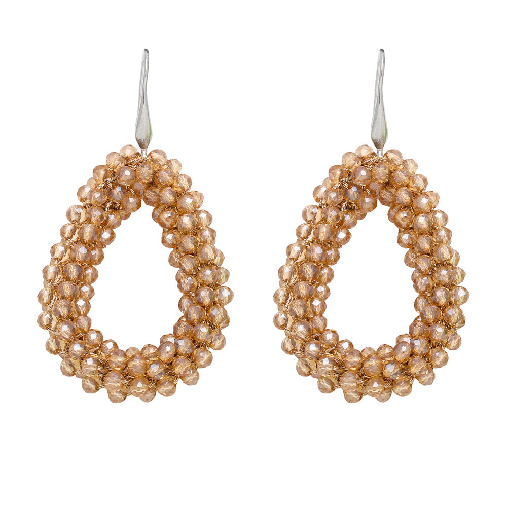 Wholesale Handmade Beaded Drop Shape Rice Beads Earrings