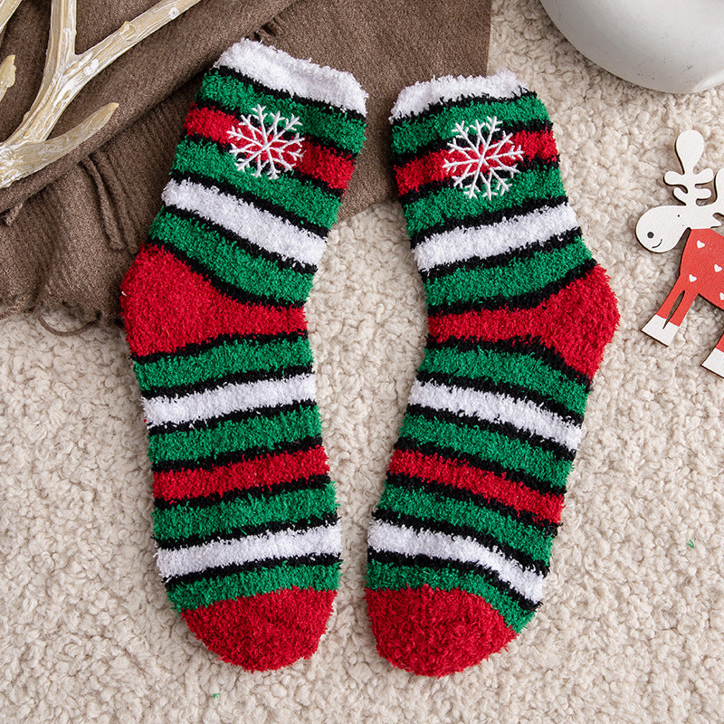 Wholesale Christmas Socks with Plush and Thick Sleep Socks