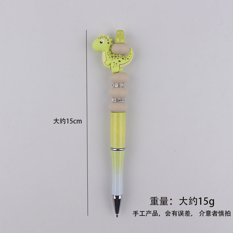 Wholesale Dinosaur Silicone Colorful Plastic  Beaded Pen