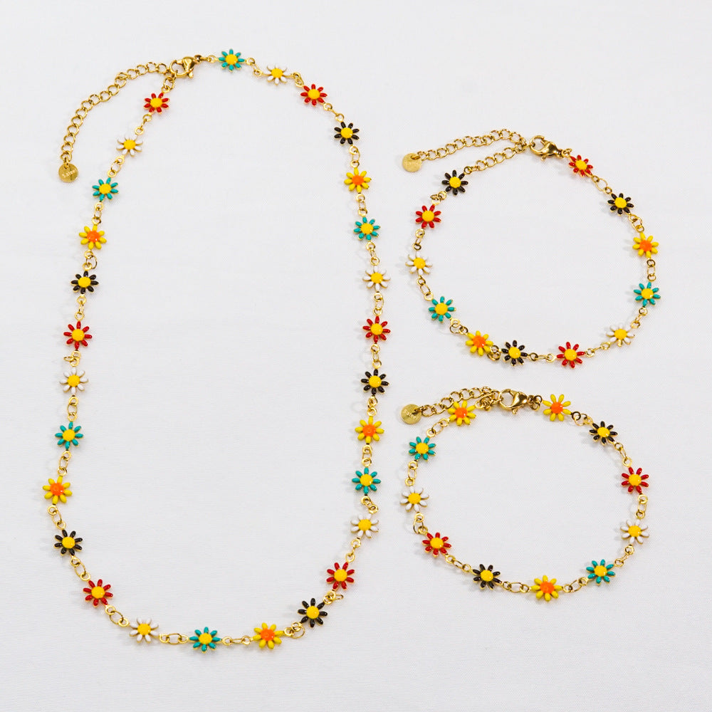 Wholesale Sweet Little Daisy Stainless Steel Necklaces