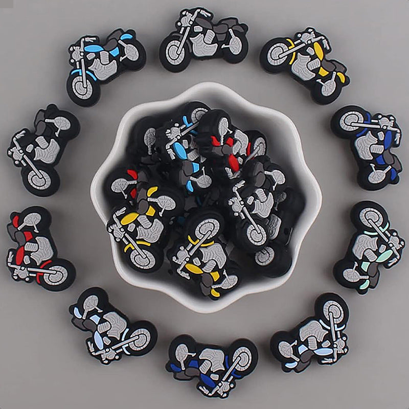 Wholesale 10pcs Cartoon Motorcycle Focal Beads
