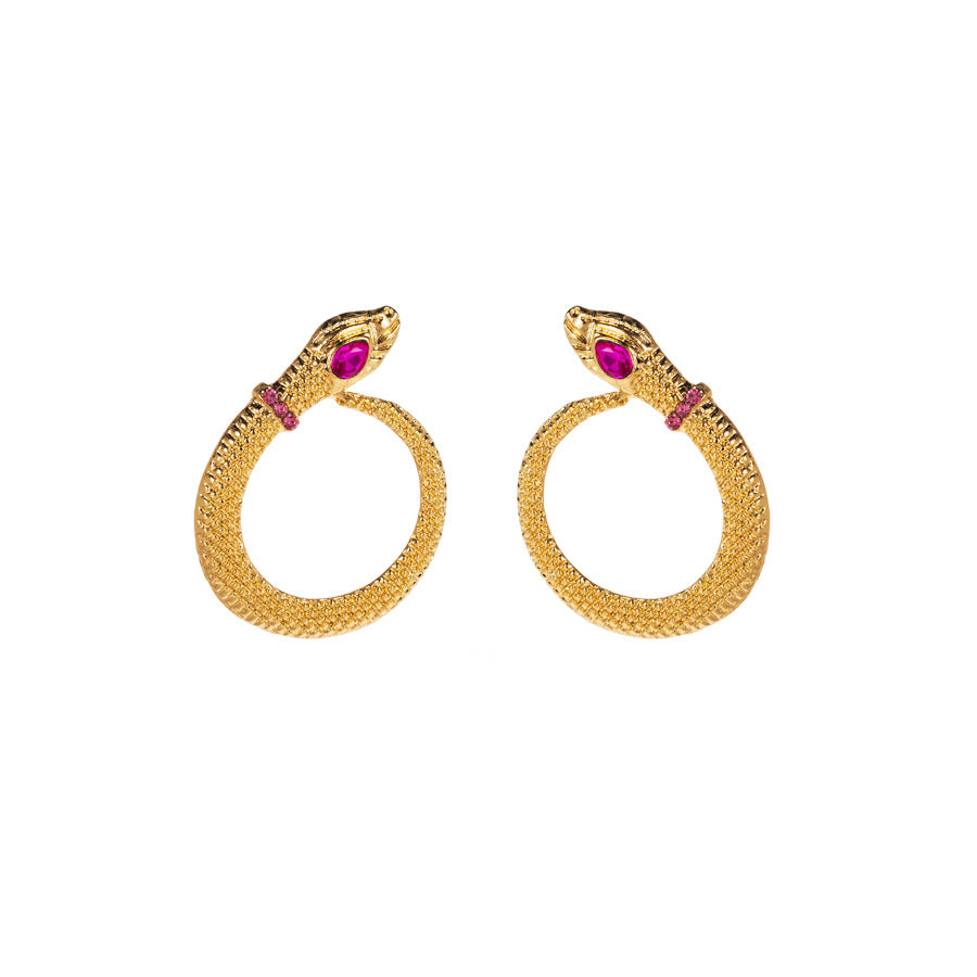 Alloy diamond serpentine exaggerated earrings