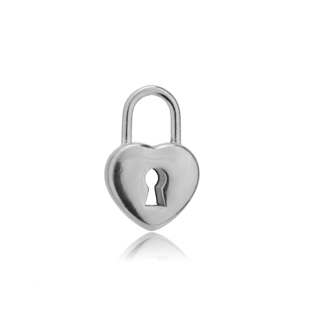 Wholesale 5PCS/PACK Stainless Steel Hollow Heart Key Padlock Small Pendant DIY Jewelry Accessories
