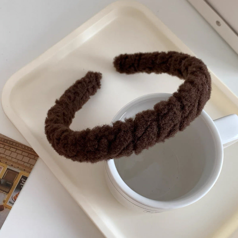 Wholesale Plush Colored Lamb Hair Hoop