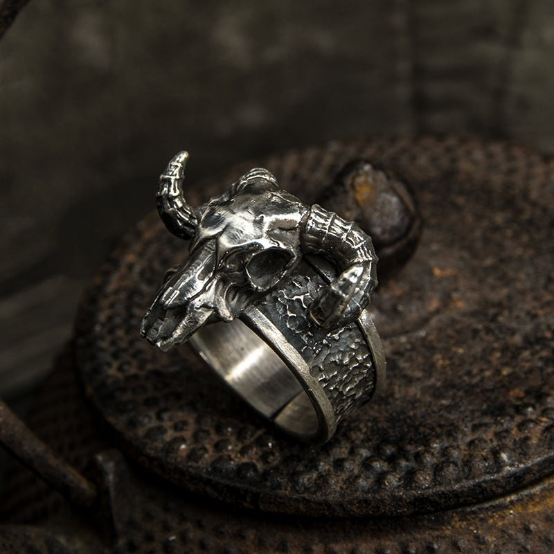 Wholesale Vintage Black Goat Open Ring for Men
