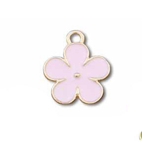 Wholesale 10pcs Small Flower Diy Alloy Oil Drip Keychain Pendant