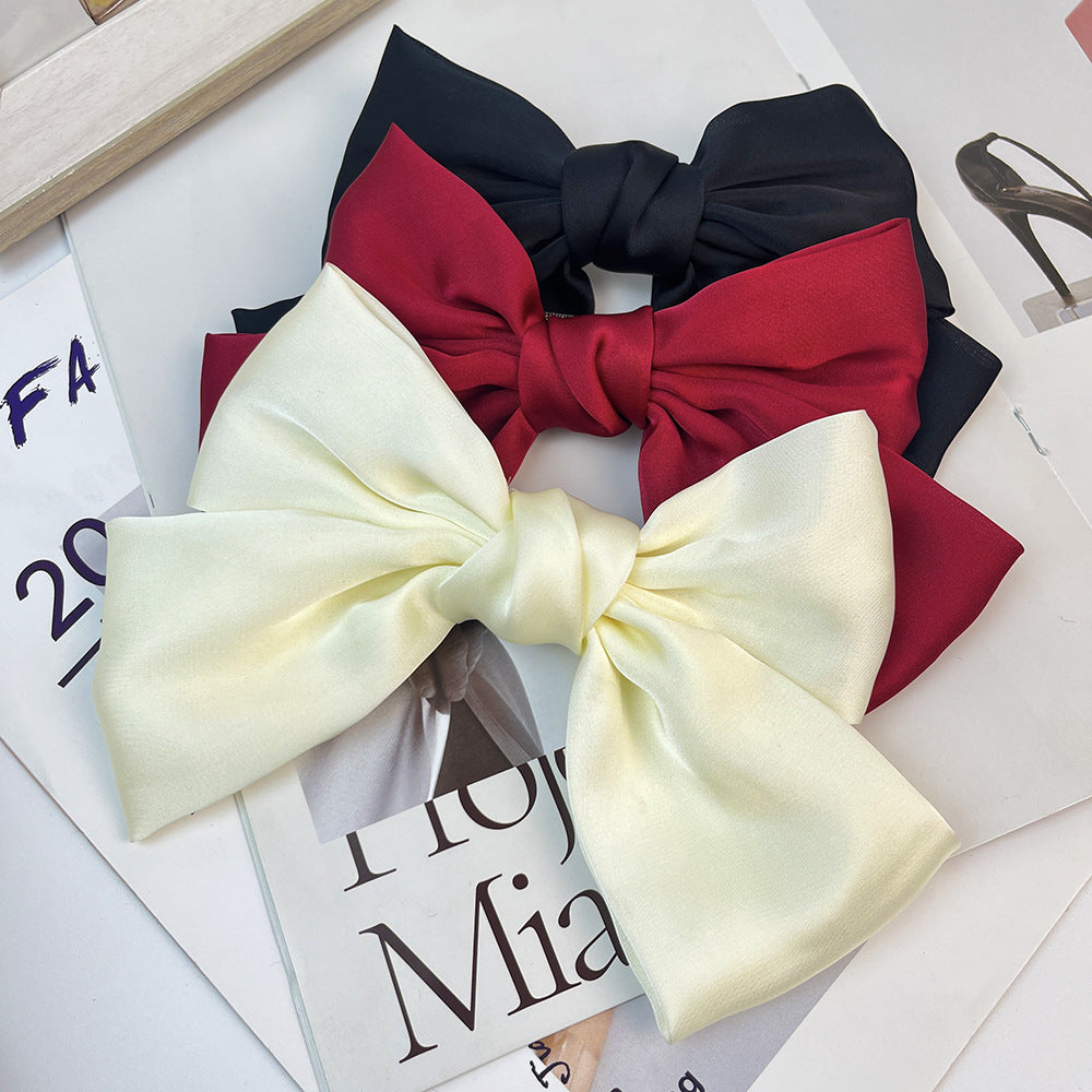 Wholesale Satin Bow Top Clip Princess Head Spring Clip