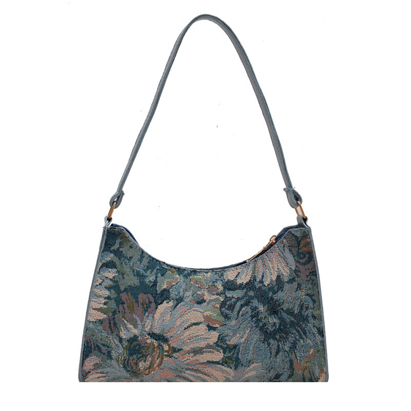 Wholesale One-shoulder Oil Painting Bag Fashion Underarm Bag