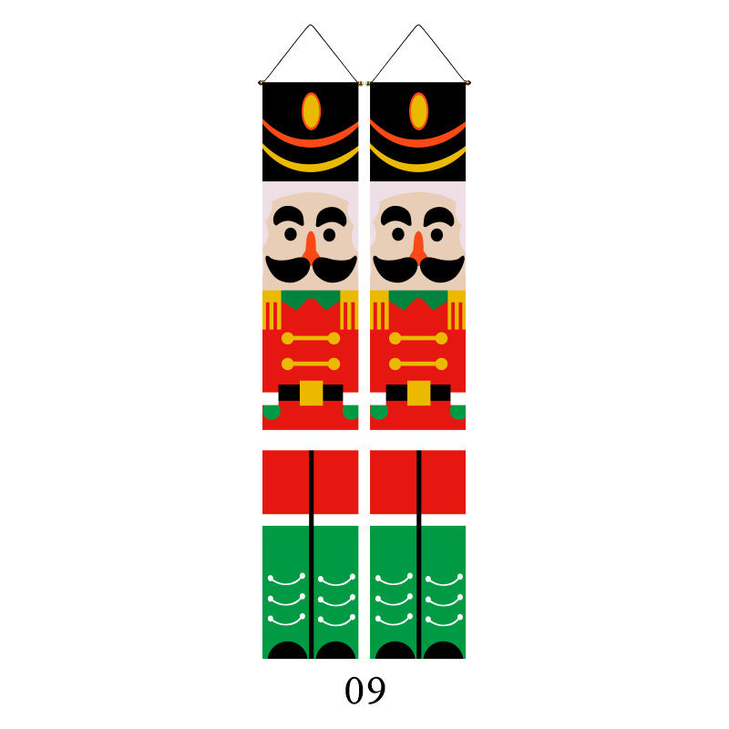 Wholesale Christmas Couplets Christmas Porch Parties Holiday Flag Decorations