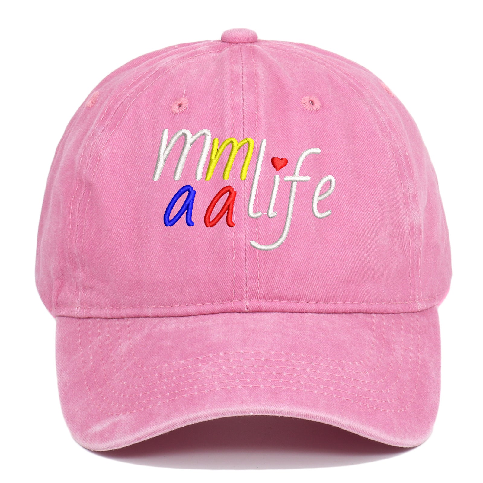 Wholesale Mama Life Embroidered Washed Denim Baseball Caps