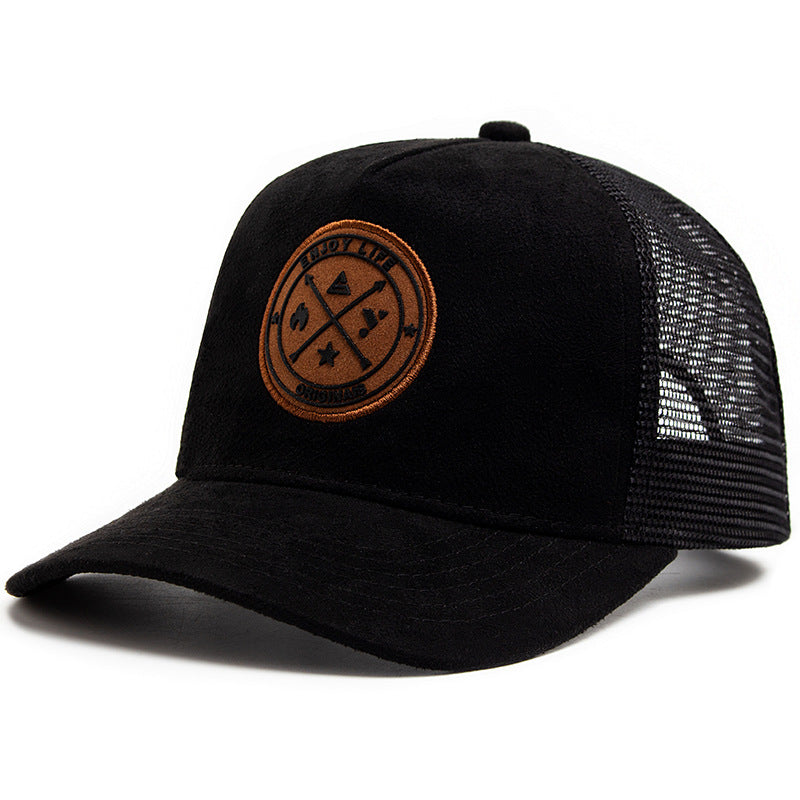 Wholesale Round Logo Suede Mesh Versatile Sun Visor Hip-hop Hat