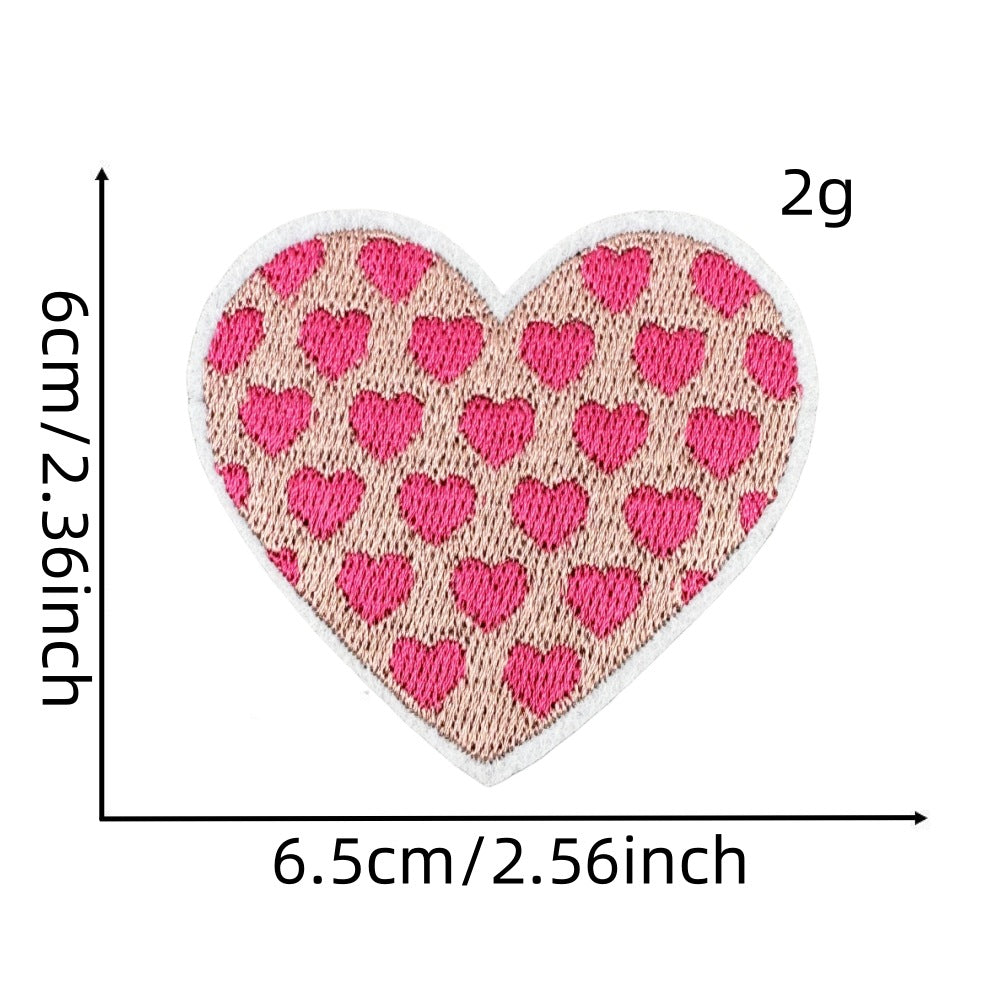 Wholesale Embroidered Iron On Patch Pink Valentine Hearts Cute Bear Design Wedding Scrapbook Decor Fashion DIY Accessory