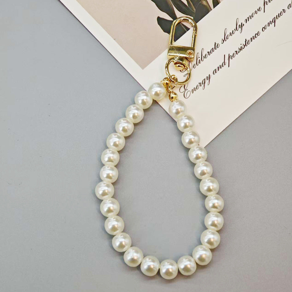 Wholesale 10pcs DIY imitation pearl pearl chain keychain