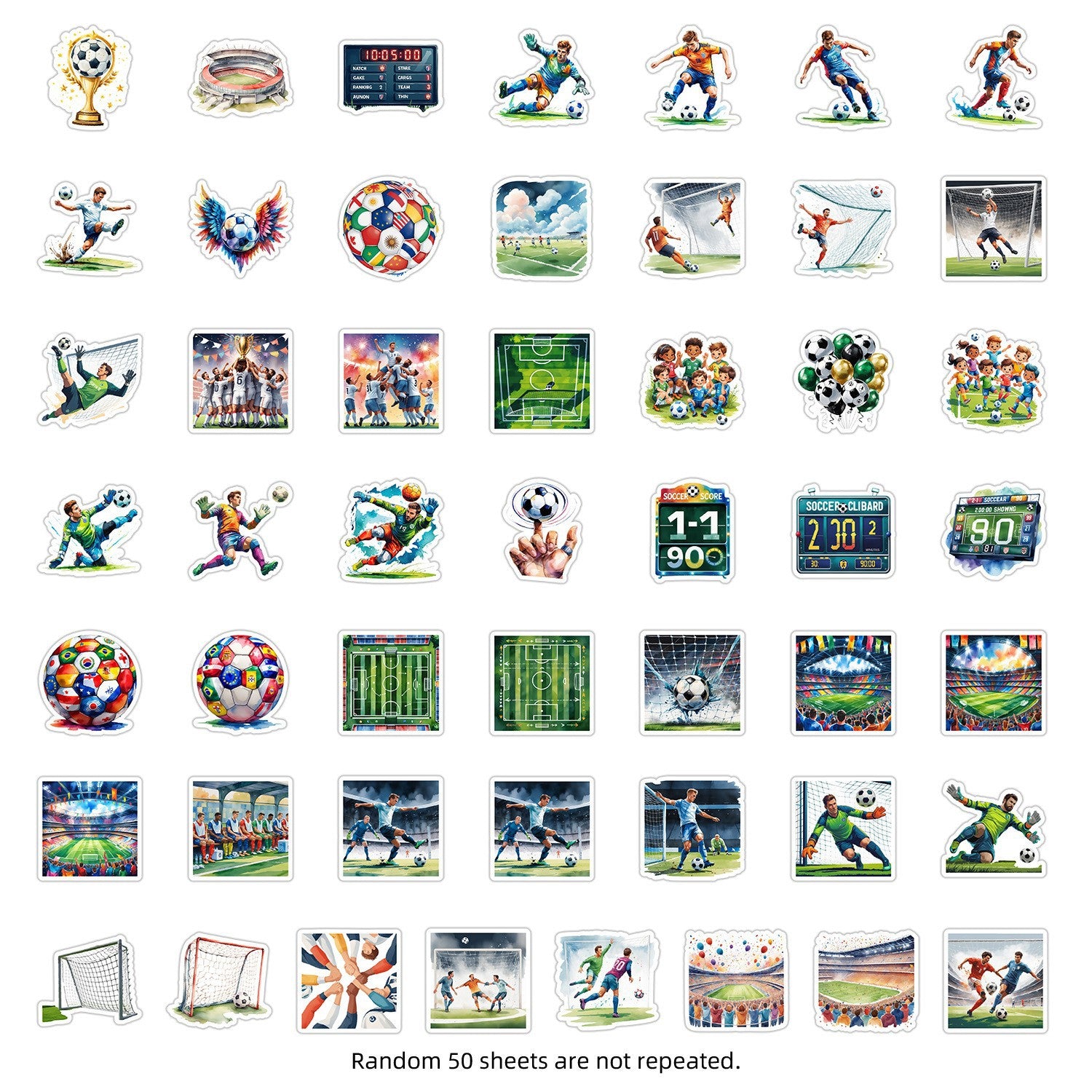 Wholesale 50 football graffiti stickers sports ball waterproof decorative stickers