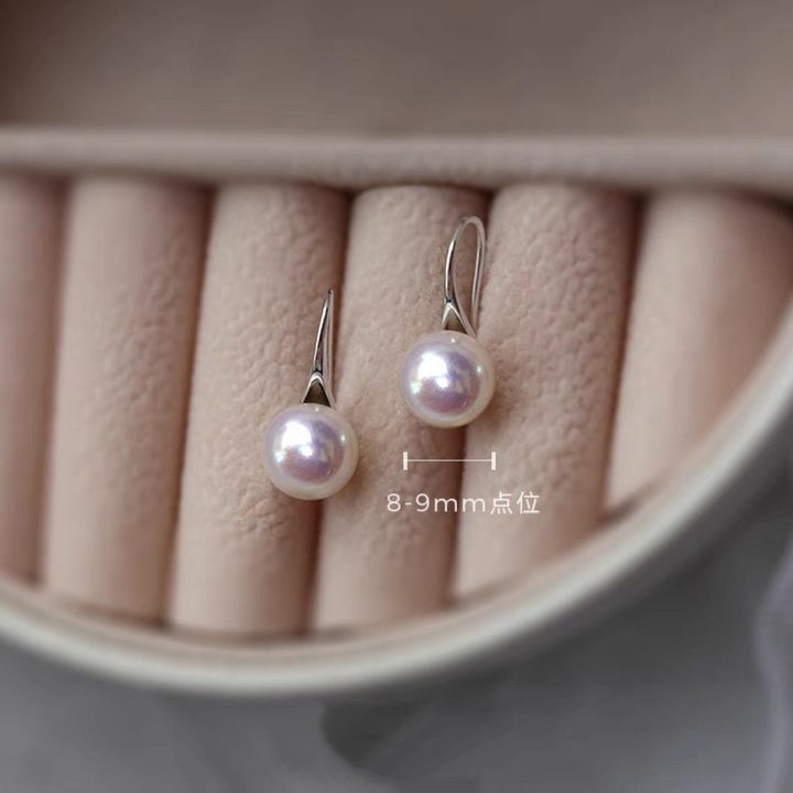 Wholesale S925 Sterling Silver Silver Beads Earrings Women's High Temperament brushed South Internet Celebrity Earrings Birthday Valentine's Day Gift