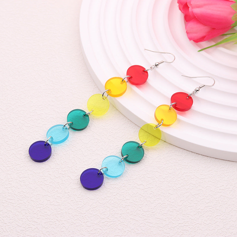 Wholesale 2pairs/pack Rainbow Love Series Acrylic Stud Earrings