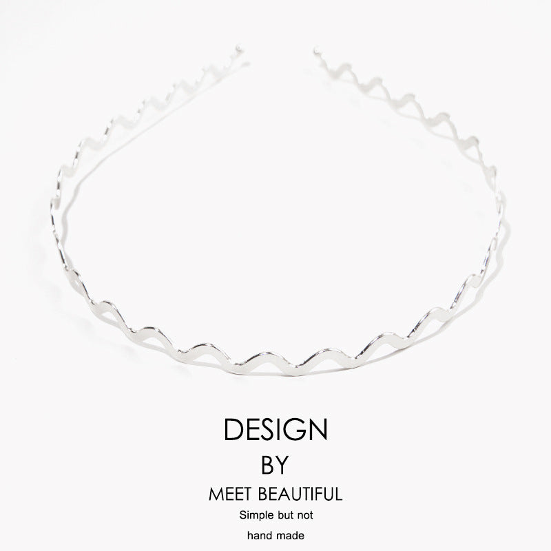 Wholesale Metal Wave Thin Hairband Gold Thin Style