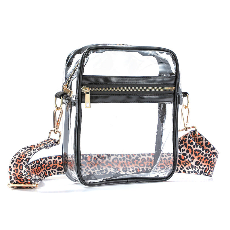 Wholesale Transparent PVC Leopard Print Western Style Single Shoulder Crossbody Bag
