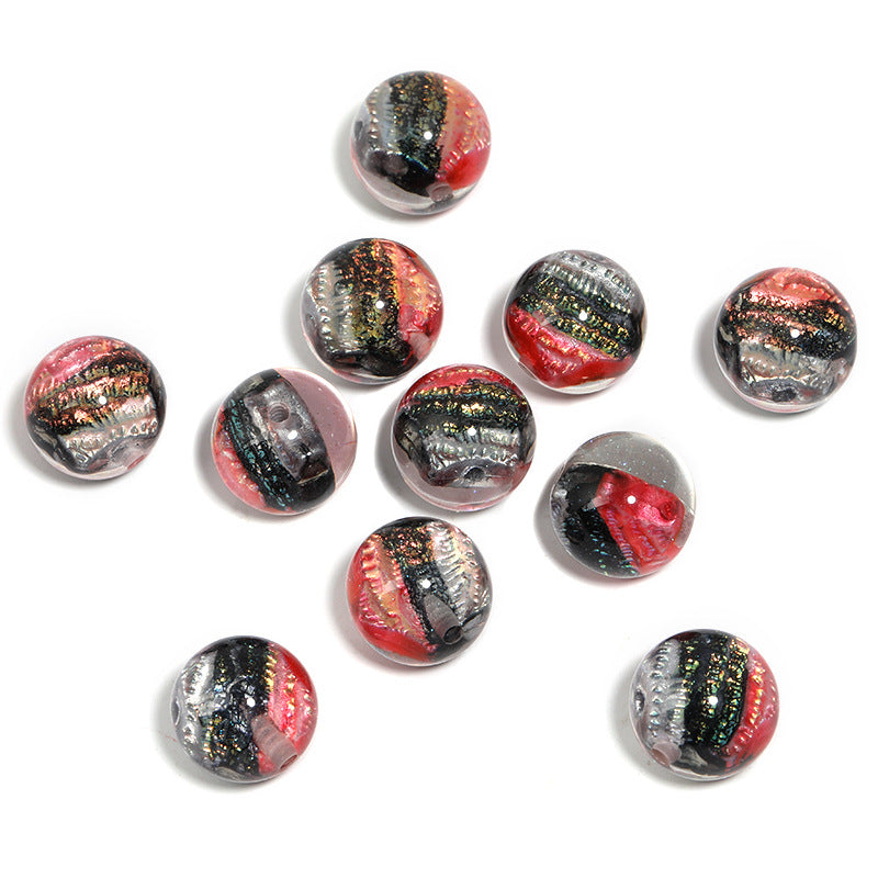 Wholesale 20pcs 16mm Oil Painting Star Five-pointed Star Resin Round Beads Diy Mobile Phone Chain Keychain Accessories Beads