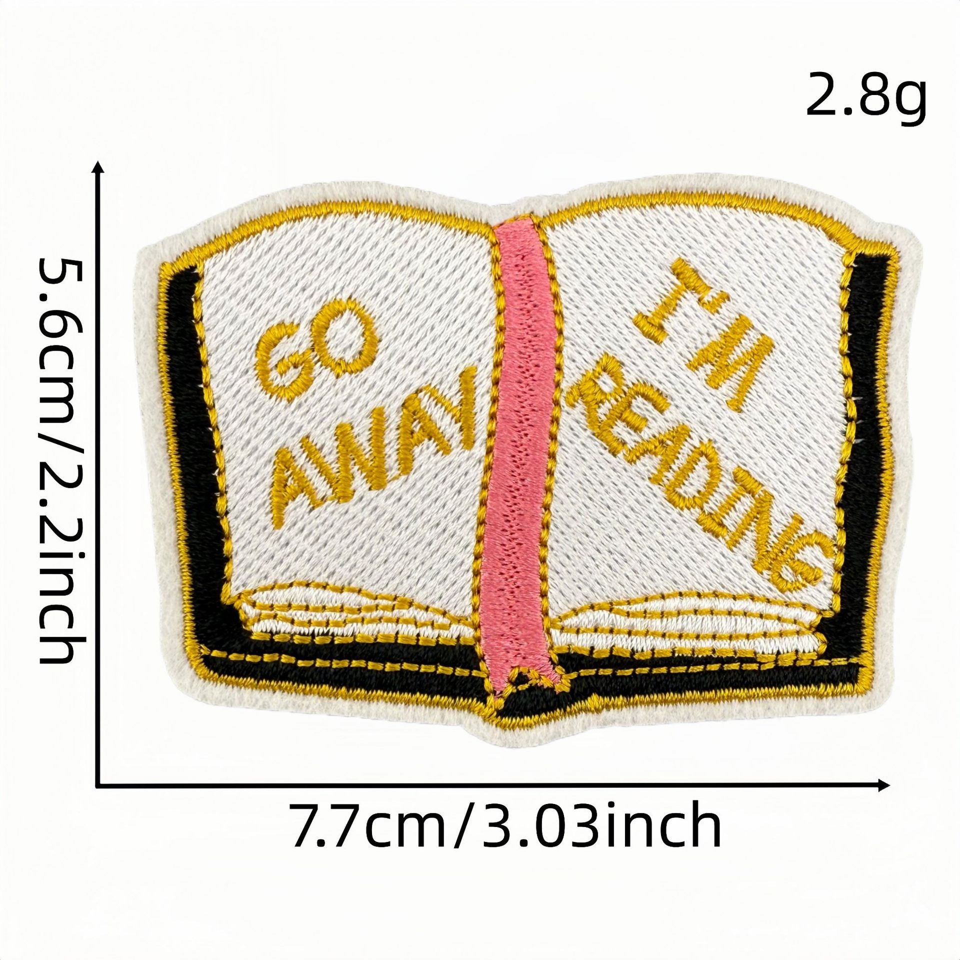 Wholesale Polyester Embroidered Cartoon Book Iron On Patch Reading Badge Decorative Fashion Accessory