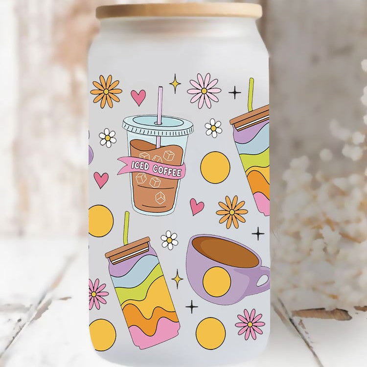 Wholesale Coffee Bean Beverage Series 16oz Cup UV DTF Wraps
