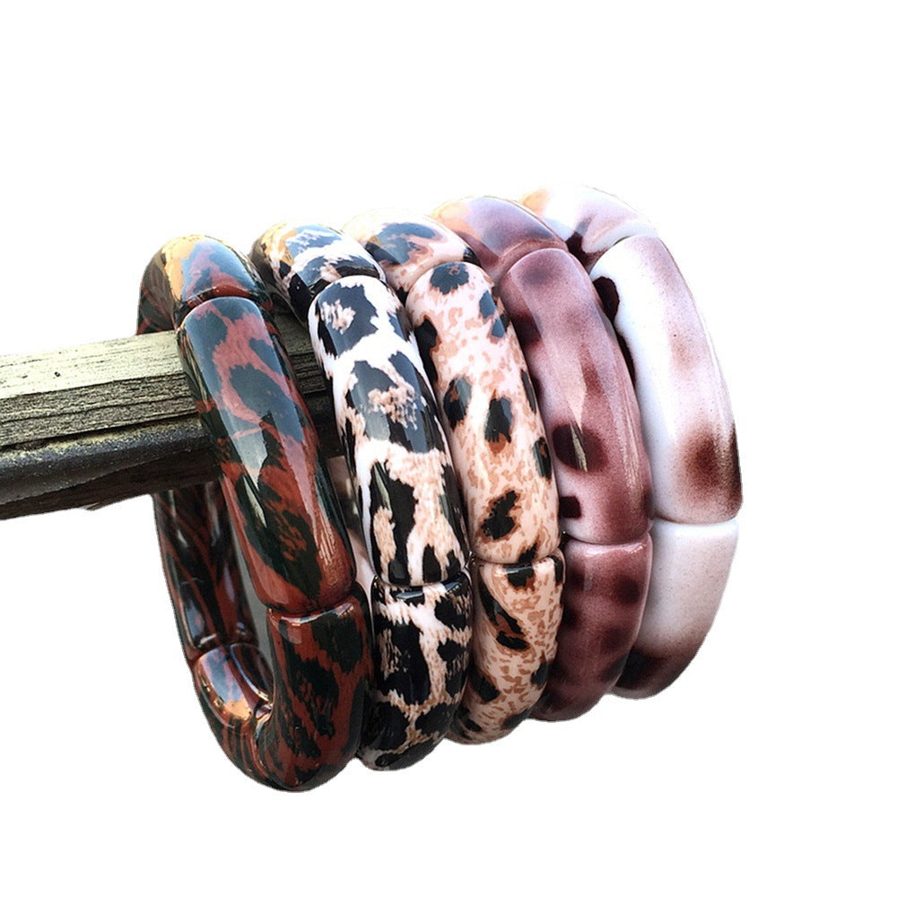 Wholesale Retro Leopard Series Elastic Bend Bracelet