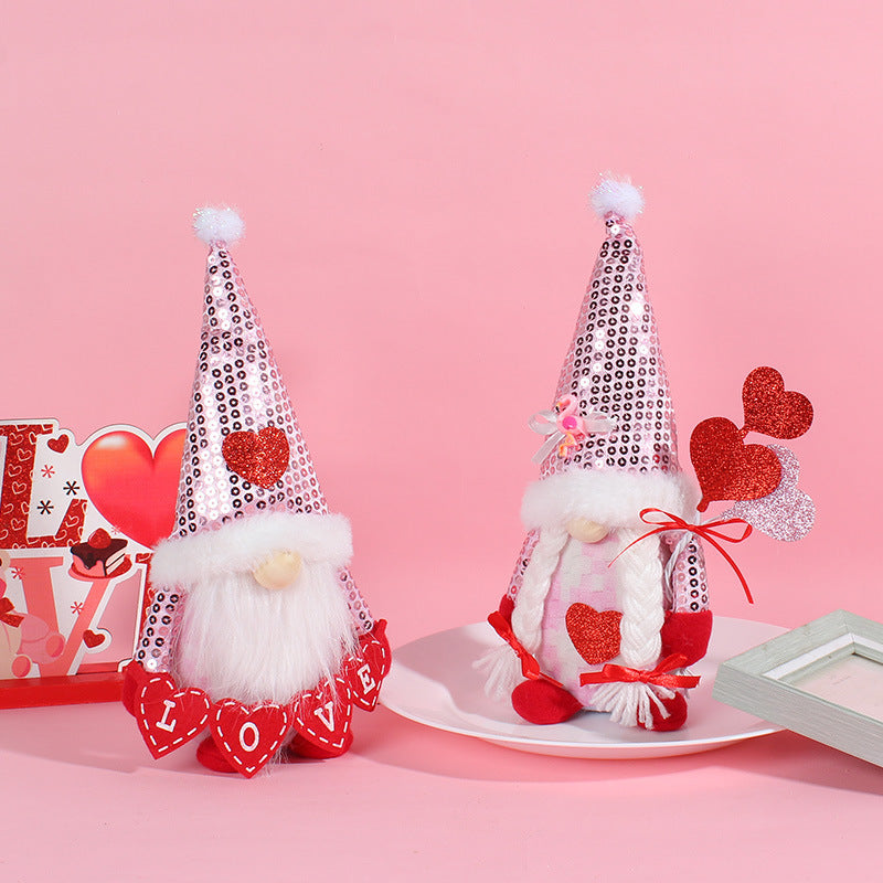 Wholesale Valentine's Day Sequin Fabric Figurines