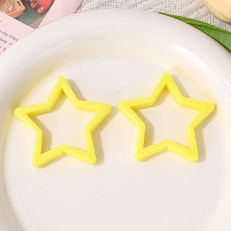 Wholesale  5pcs/pack  Large macaron-colored five-pointed star beads   Acrylic Beads