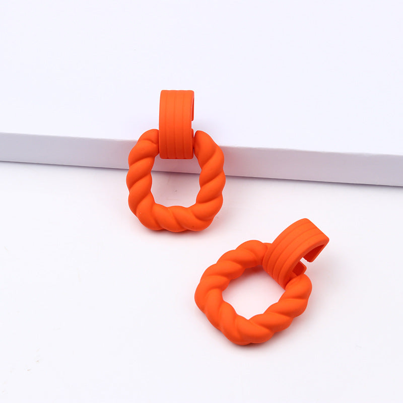 Wholesale Square Semi-circular Splicing Acrylic Earrings