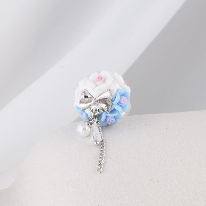 Wholesale Luminous Gemstone Tassel Flower Polymer Clay DIY Beads