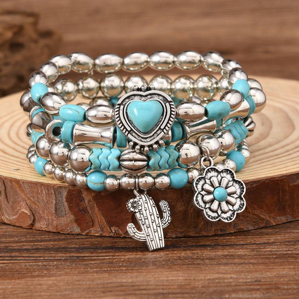 Wholesale Turquoise bead bracelet   Layered Bracelet Set
