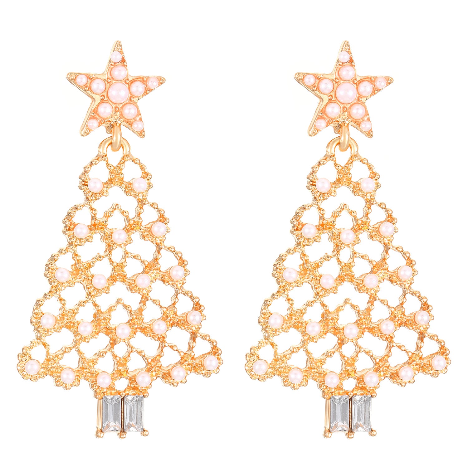 Wholesale Creative New Diamond Christmas Tree Earrings
