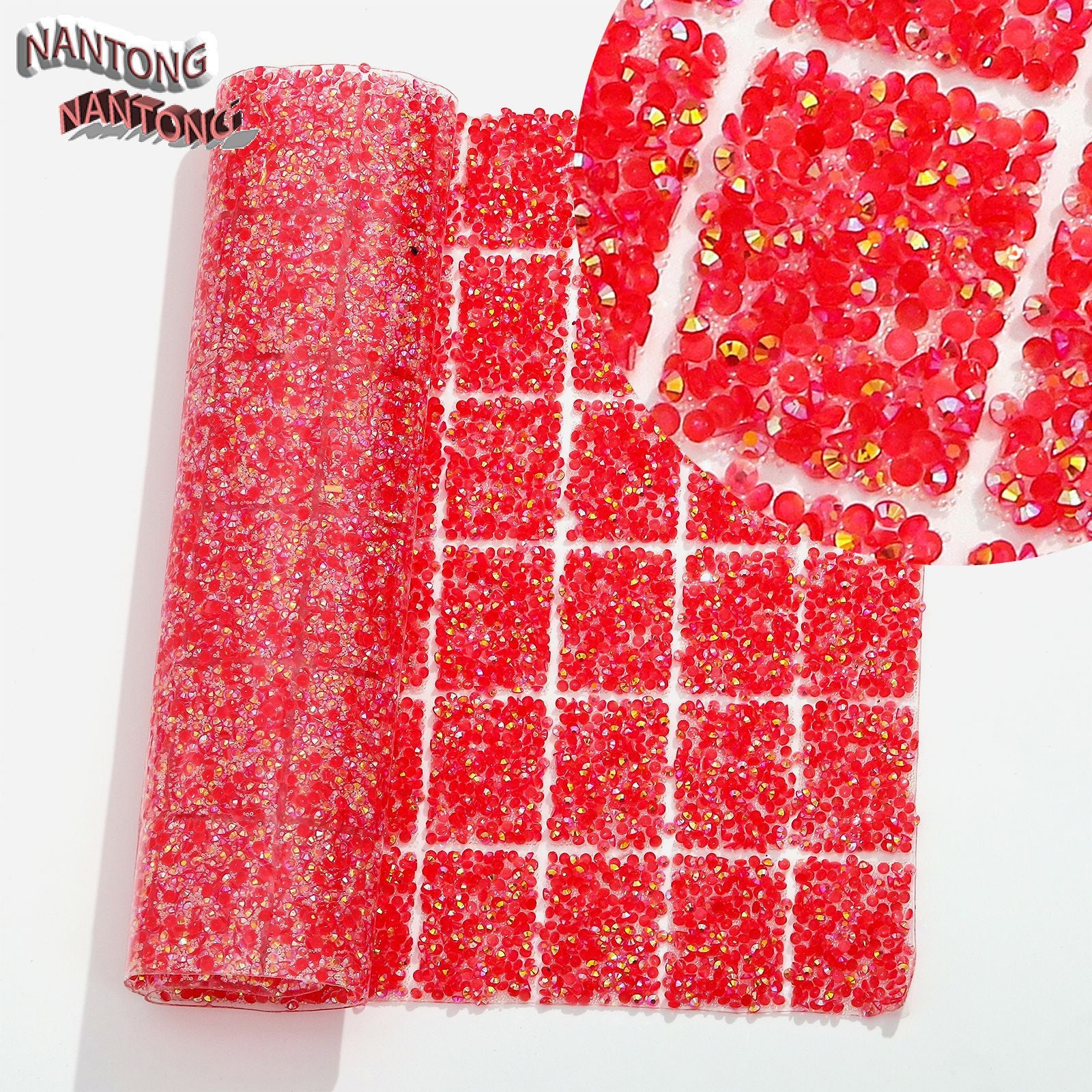 Wholesale Flat bottom round hot-drill hot melt adhesive stickers double-sided square diamond stickers diamond clothing diamond nail table cushion pad can wrap 78pcs pens